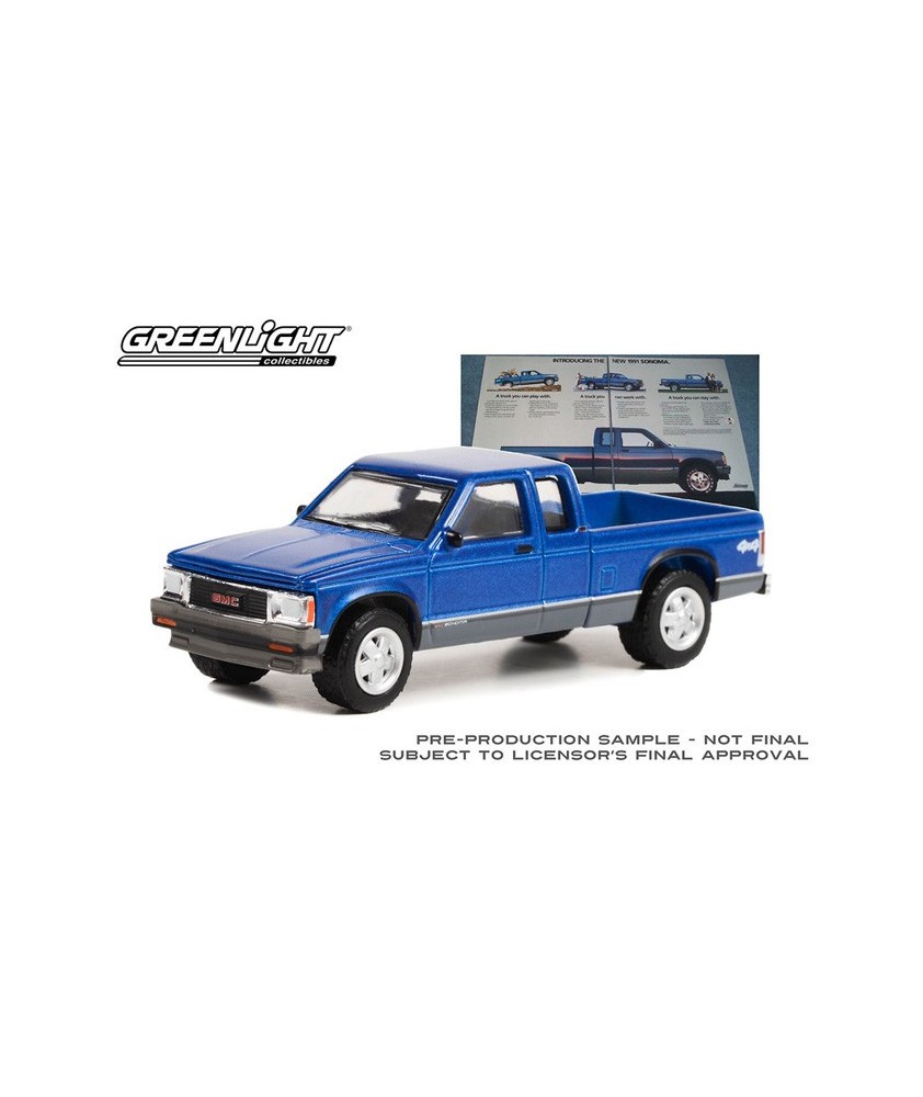 Modellino Greenlight 1:64 - 1991 GMC Sonoma Con Rimorchio E Motocicletta Indian Scout 1920, Rosso
