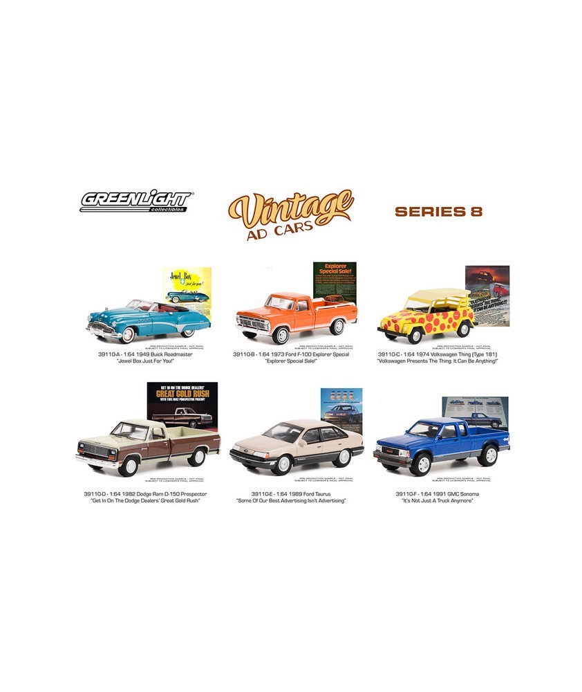 Greenlight Vintage Ad Cars Series 8 - Six Car Set