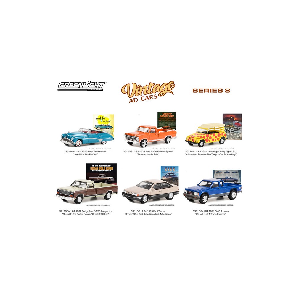 Greenlight Vintage Ad Cars Series 8 - Six Car Set