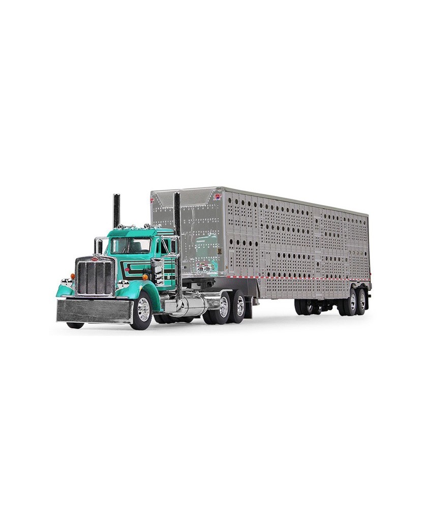 DCP by First Gear - Peterbilt Model 359 Day Cab with Wilson Silverstar Livestock Trailer