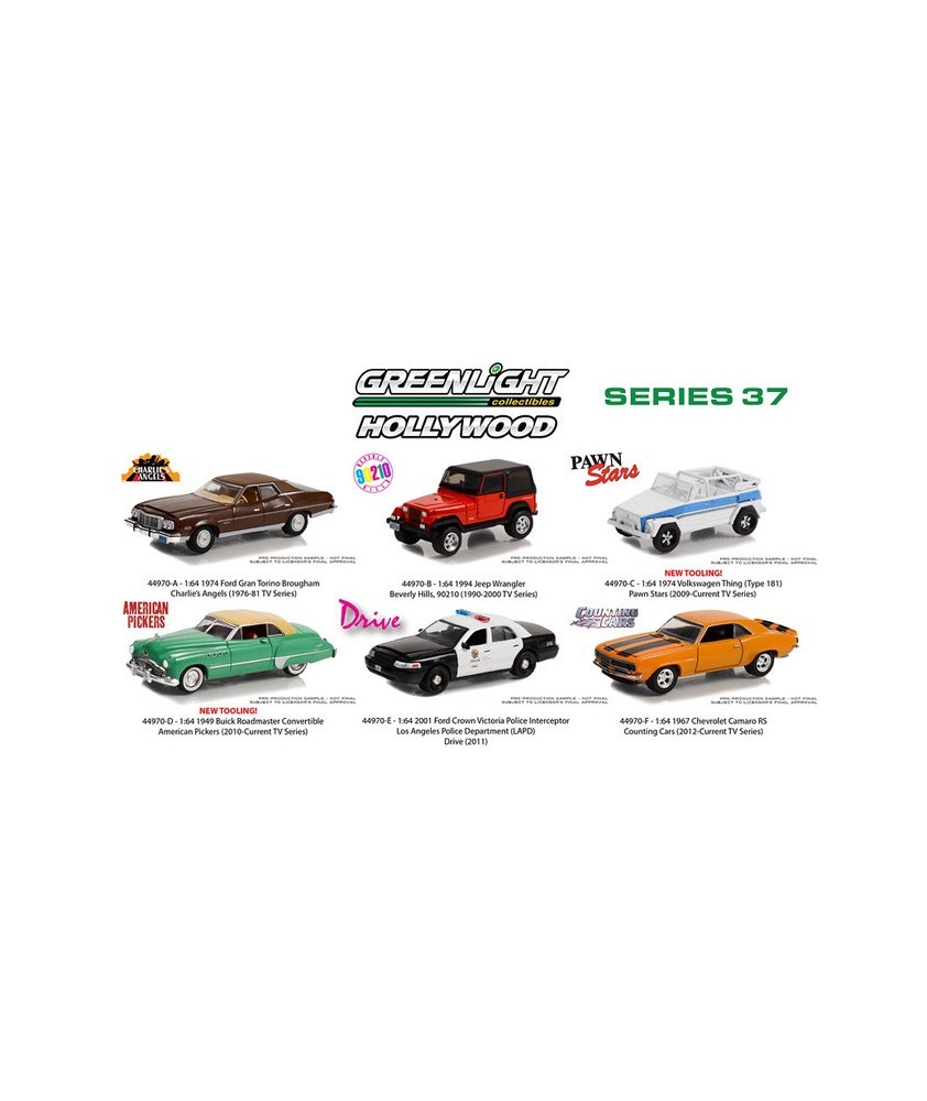 Greenlight Hollywood Series 37 - Six Car Set