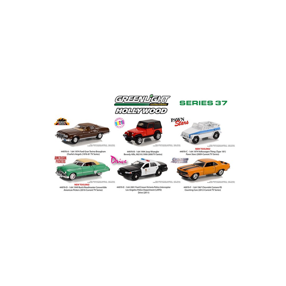 Greenlight Hollywood Series 37 - Six Car Set