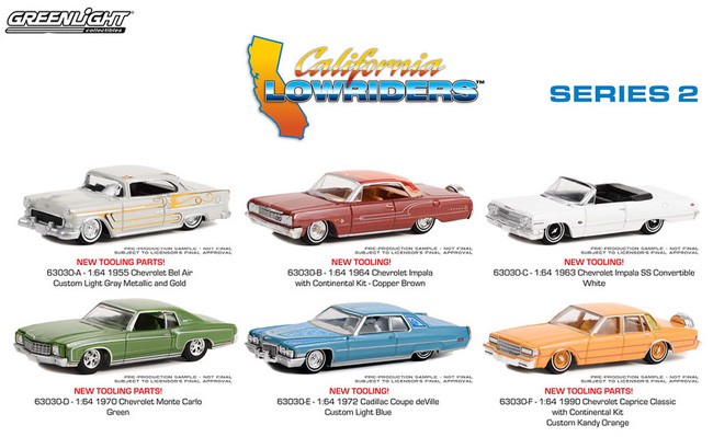 Greenlight California Lowrider Series 2 - Six Car Set