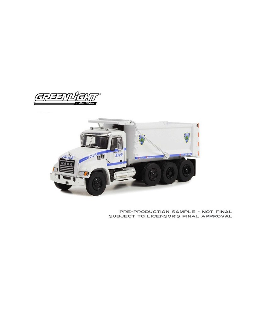 Greenlight S.D. Trucks Series 16 - 2019 Mack Granite Dump Truck NYPD