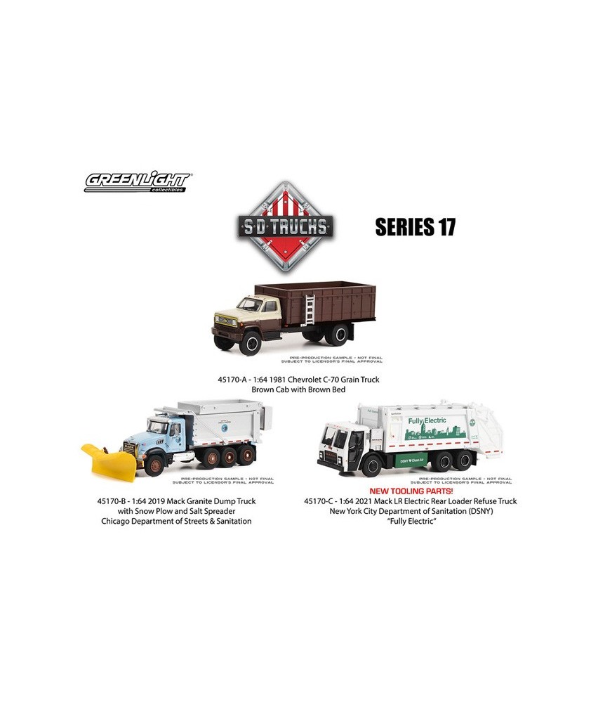 Greenlight S.D. Trucks Series 17 - Three Truck Set