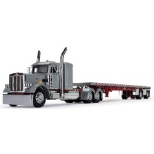 DCP by First Gear - Peterbilt Model 359 with Wilson Roadbrute Flatbed Trailer