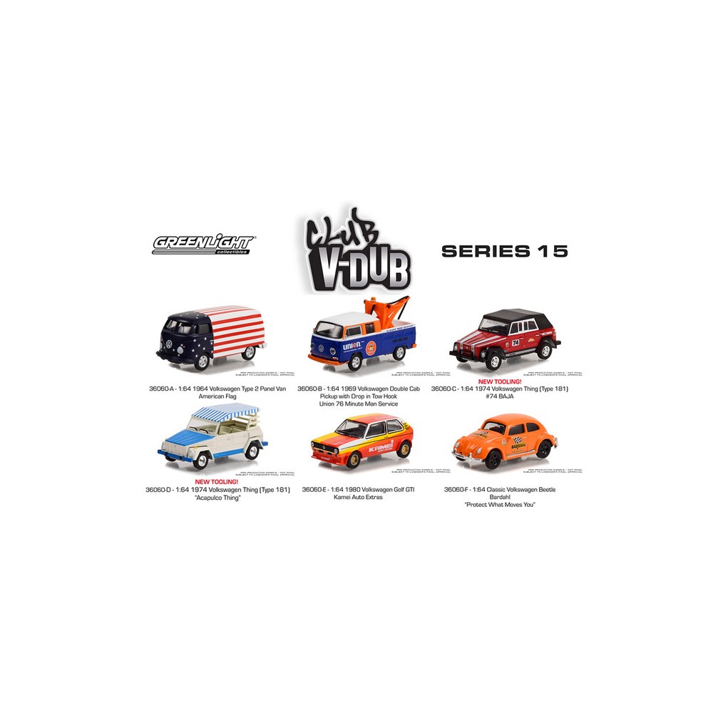 Greenlight Club Vee-Dub Series 15 - Six Car Set