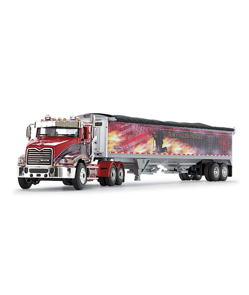 DCP by First Gear - Mack Pinnacle Day Cab with Wilson Pacesetter Grain Trailer Our Fallen Heroes