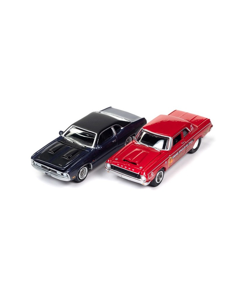 Johnny Lightning Twin Packs 2022 Release 3A - Mr. Norm 1964 Dodge 330 and 1971 Dodge Demon GSS