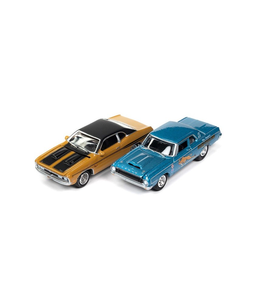 Johnny Lightning Twin Packs 2022 Release 3A - Mr. Norm 1964 Dodge 330 Tribute and 1971 Dodge Demon GSS