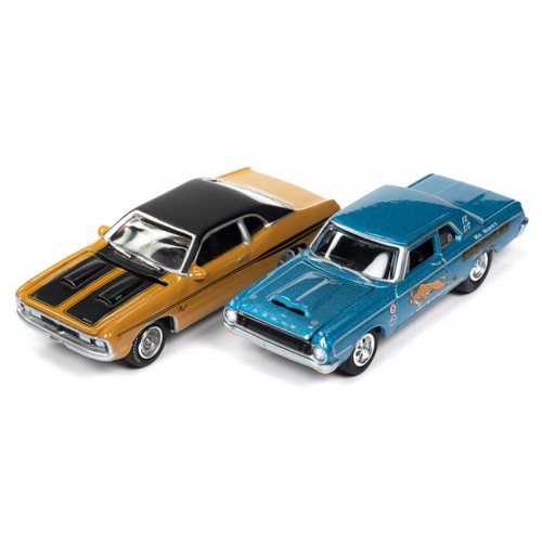 Johnny Lightning Twin Packs 2022 Release 3A - Mr. Norm 1964 Dodge 330 Tribute and 1971 Dodge Demon GSS