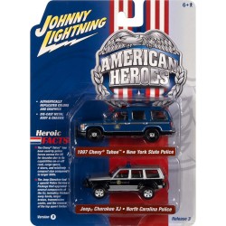 Johnny Lightning Twin Packs 2022 Release 3B - American Heroes 1997 Chevy Tahoe and Jeep Cherokee XJ