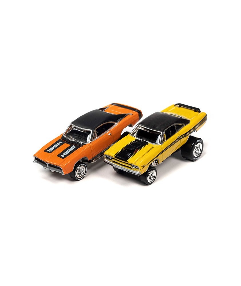 Johnny Lightning Twin Packs 2023 Release 1A - 1970 Plymouth Road Runner and 1969 Dodge Charger R/T