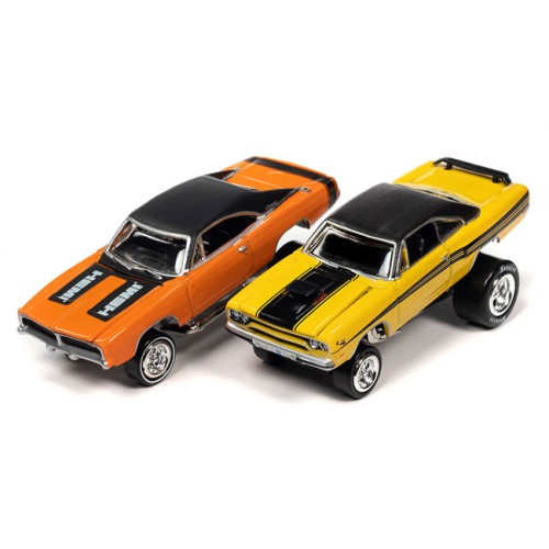 Johnny Lightning Twin Packs 2023 Release 1A - 1970 Plymouth Road Runner and 1969 Dodge Charger R/T