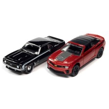 Johnny Lightning Twin Packs 2023 Release 1A - Nickey 1969 Chevy Camaro and 2013 Chevy Camaro