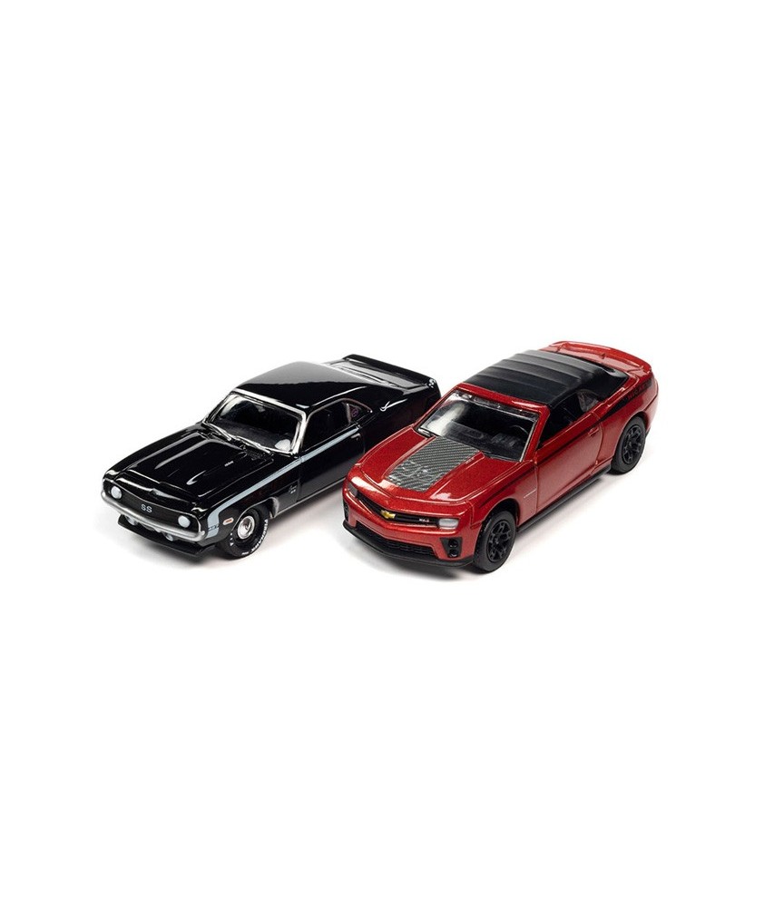 Johnny Lightning Twin Packs 2023 Release 1A - Nickey 1969 Chevy Camaro and 2013 Chevy Camaro