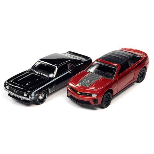 Johnny Lightning Twin Packs 2023 Release 1A - Nickey 1969 Chevy Camaro and 2013 Chevy Camaro