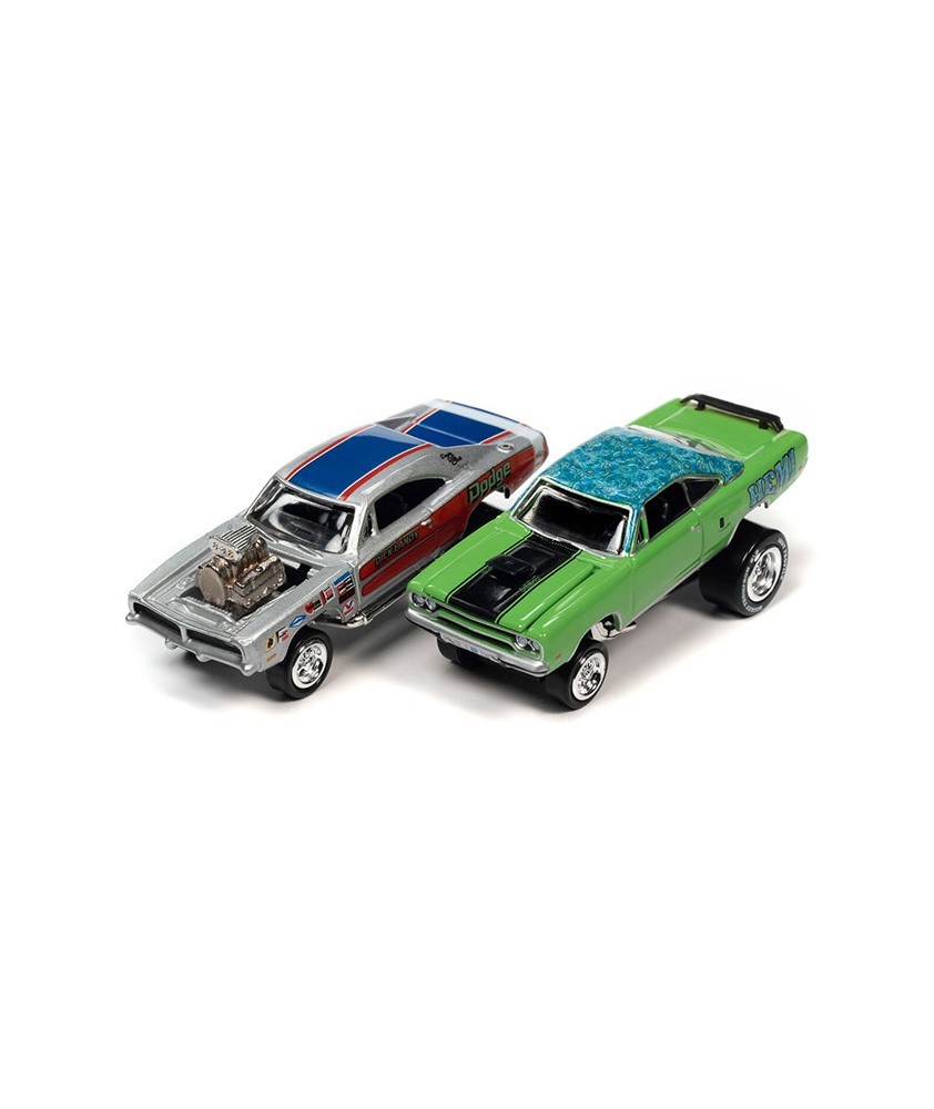 Johnny Lightning Twin Packs 2023 Release 1B - 1970 Plymouth Road Runner and 1969 Dodge Charger R/T