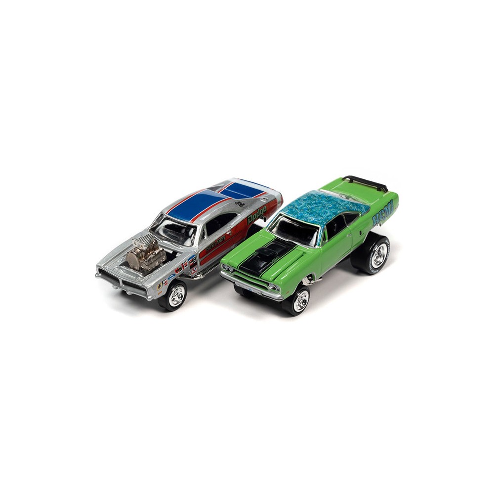 Johnny Lightning Twin Packs 2023 Release 1B - 1970 Plymouth Road Runner and 1969 Dodge Charger R/T