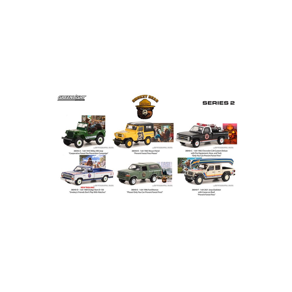 Greenlight Smokey Bear Series 2 - Six Car Set
