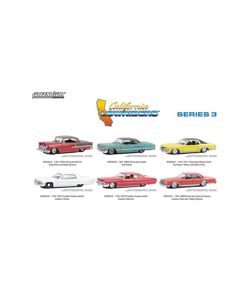 Greenlight California Lowriders Series 3 - Six Car Set