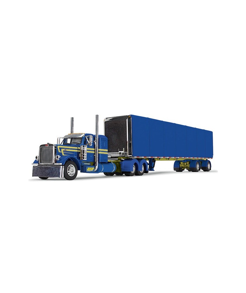 DCP by First Gear - Big Rigs Series DSD Transport Peterbilt Model 379 with Utility Roll Tarp Trailer