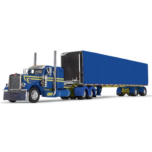 DCP by First Gear - Big Rigs Series DSD Transport Peterbilt Model 379 with Utility Roll Tarp Trailer