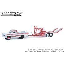 Greenlight Hitch and Tow Series 28 - 1964 Dodge D-100 with Tandem Car Trailer