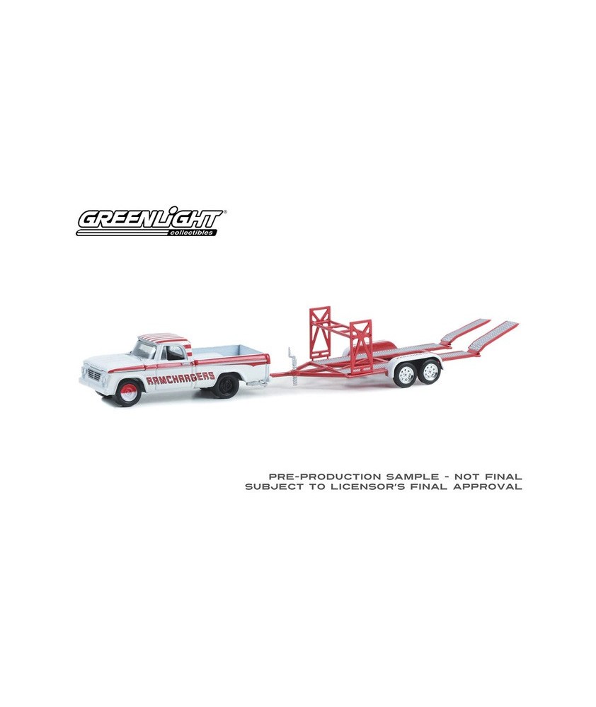 Greenlight Hitch and Tow Series 28 - 1964 Dodge D-100 with Tandem Car Trailer