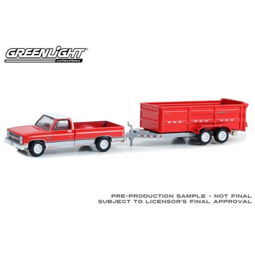 Greenlight Hitch and Tow Series 28 - 1983 Chevrolet Scottsdale K-20 with Double-Axle Dump Trailer