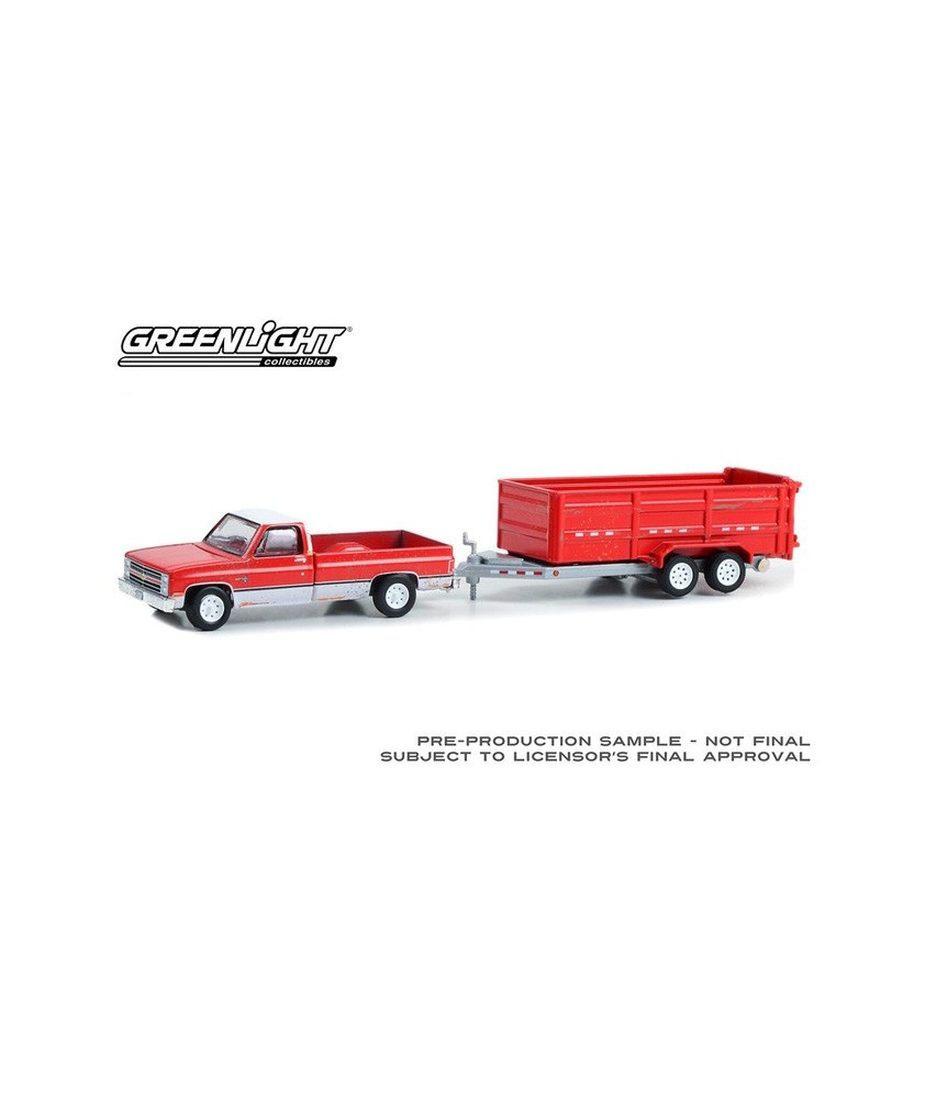 Greenlight Hitch and Tow Series 28 - 1983 Chevrolet Scottsdale K-20 with Double-Axle Dump Trailer