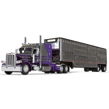 DCP by First Gear Peterbilt Model 389 with Wilson Silverstar Livestock Trailer