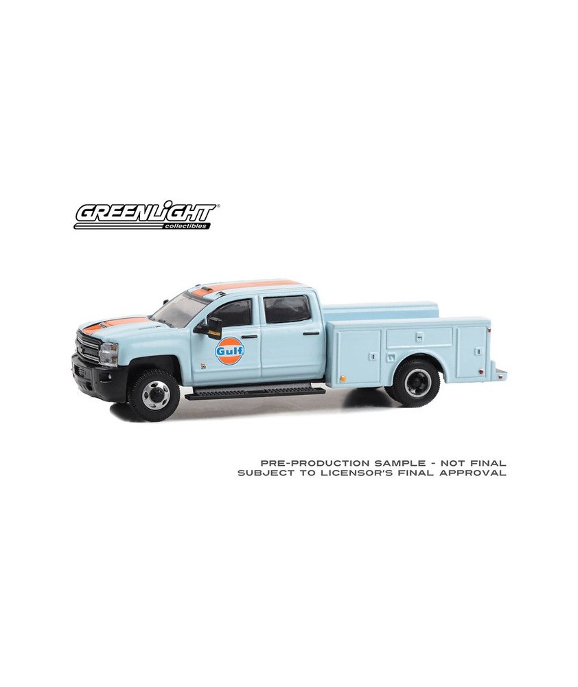 Greenlight Dually Drivers Series 13 - 2018 Chevrolet 3500 HD Dually Service Truck Gulf Oil