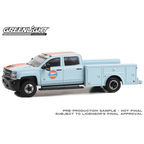 Greenlight Dually Drivers Series 13 - 2018 Chevrolet 3500 HD Dually Service Truck Gulf Oil