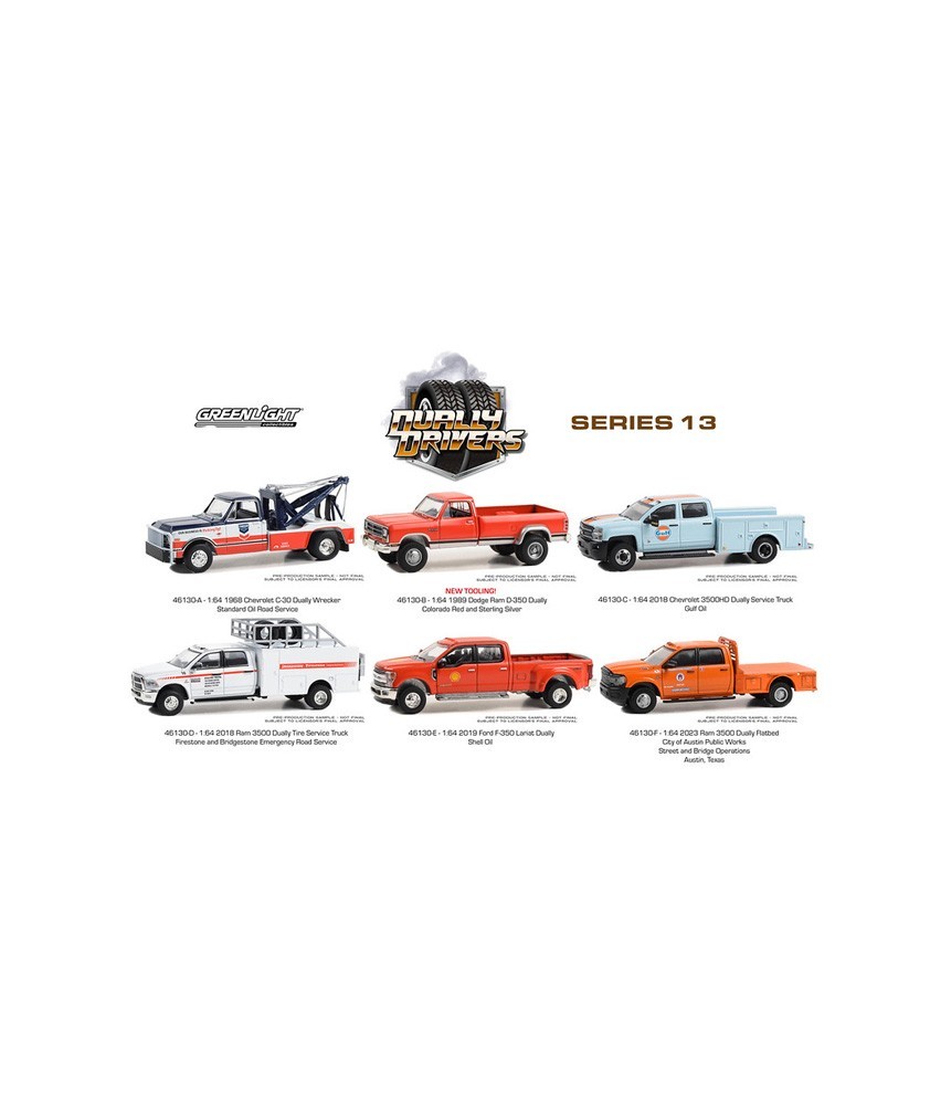 Greenlight Dually Drivers Serie 16 &ndash; Set 6 Modelli Diecast 1:64 &ndash; Sigillato In Fabbrica (46160)