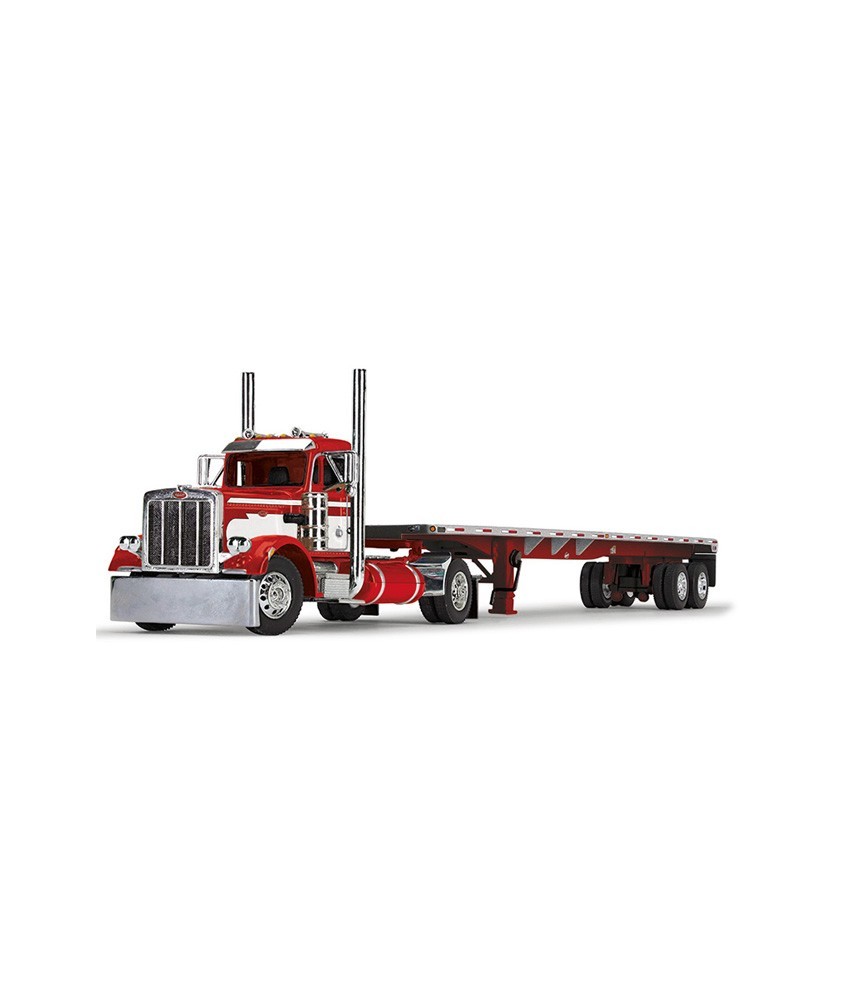 DCP by First Gear - Peterbilt 359 Day Cab with Utility Flatbed Trailer