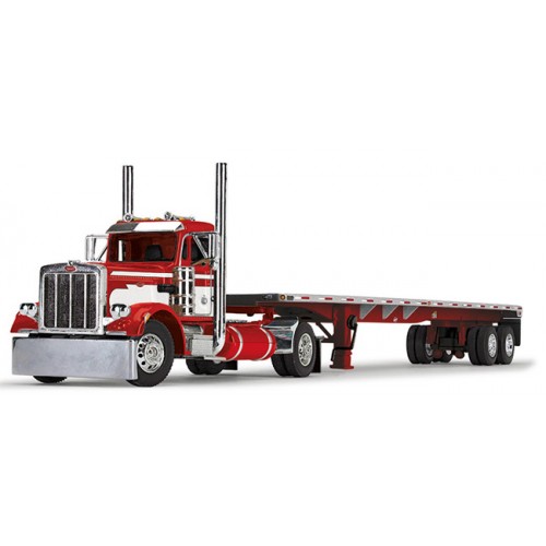 DCP by First Gear - Peterbilt 359 Day Cab with Utility Flatbed Trailer
