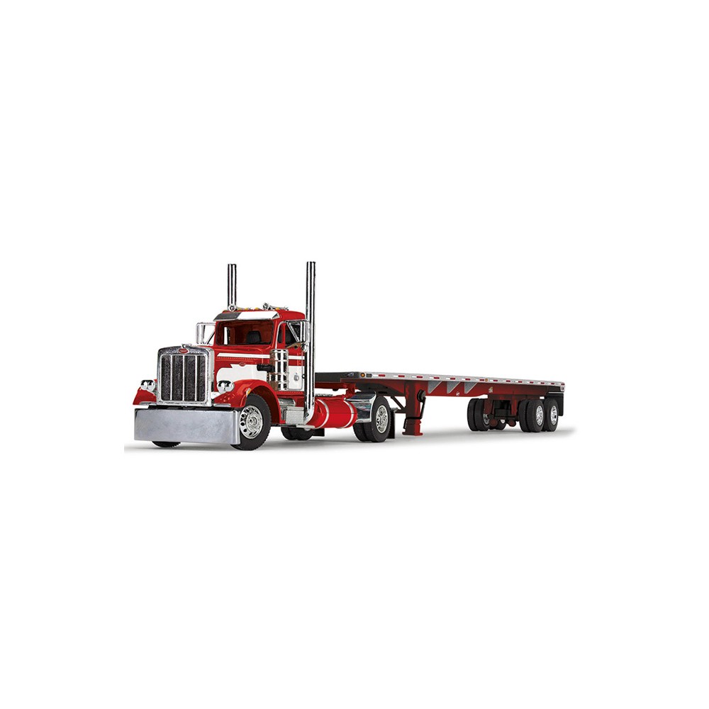 DCP by First Gear - Peterbilt 359 Day Cab with Utility Flatbed Trailer