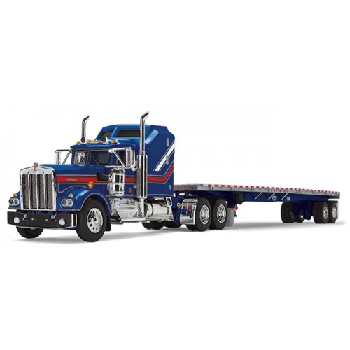 DCP by First Gear - Kenworth W900A with Wilson Roadbrute Flatbed Trailer