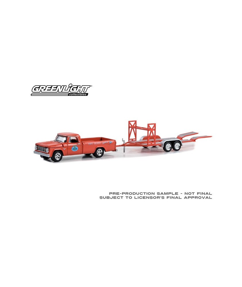 Greenlight Hitch and Tow Series 29 - 1967 Dodge D-100 with Tandem Car Trailer