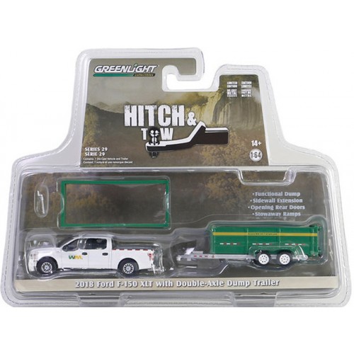 Greenlight Hitch and Tow Series 29 - 2018 Ford F-150 with Double-Axle Dump Trailer
