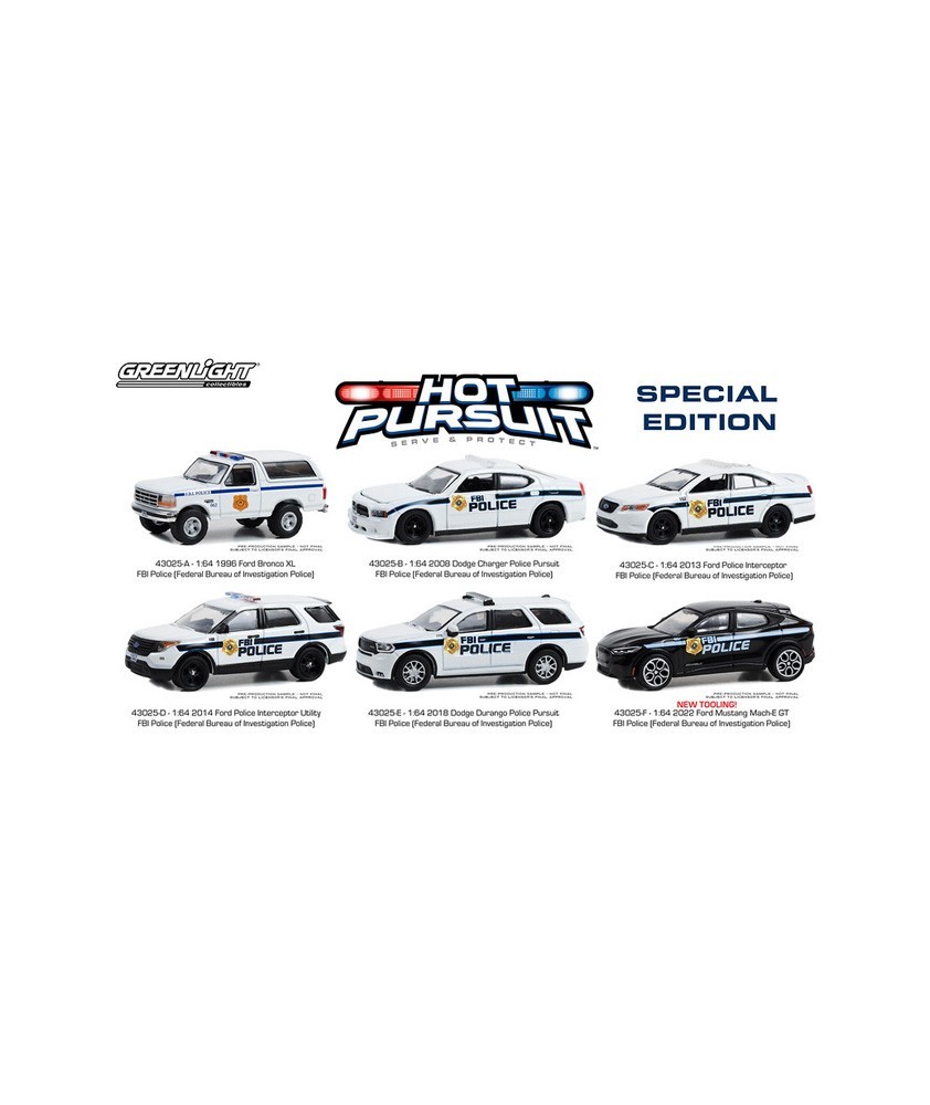 Greenlight Hot Pursuit Special Edition - FBI Police Assortment