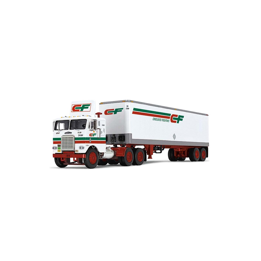 DCP by First Gear - White-Freightliner COE with Dry Goods Trailer Consolidated Freightways