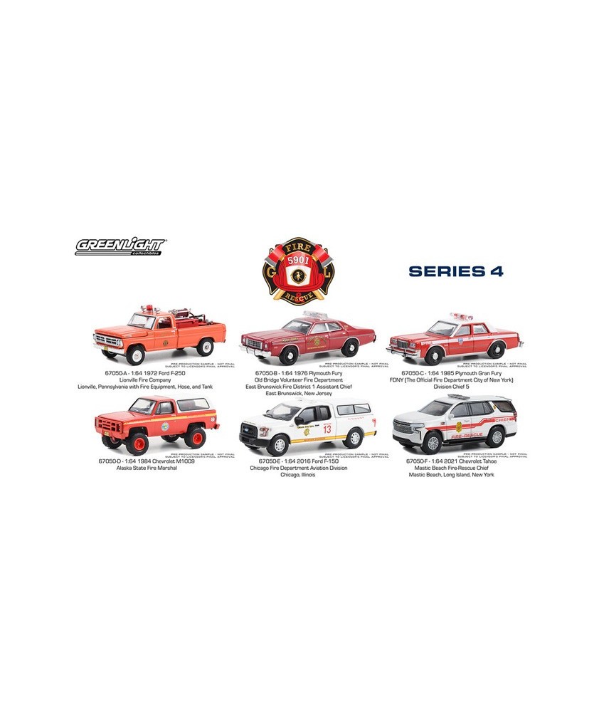 Greenlight Fire and Rescue Series 4 - Six Car Set