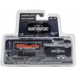 Greenlight Hollywood Hitch and Tow Series 12 - 2022 RAM 2500 with 1970 Plymouth Cuda Graveyard Carz
