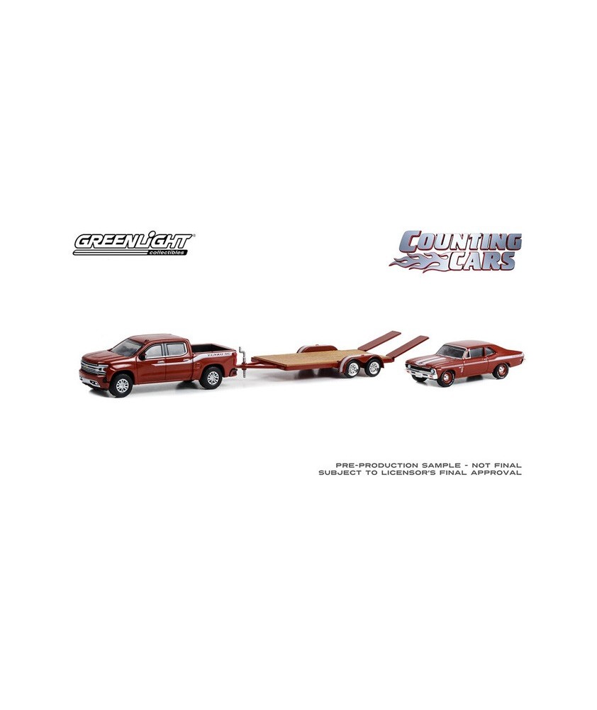 Greenlight Hollywood Hitch and Tow Series 12 - 2020 Chevy Silverado with 1969 Chevy Nova Counting Cars