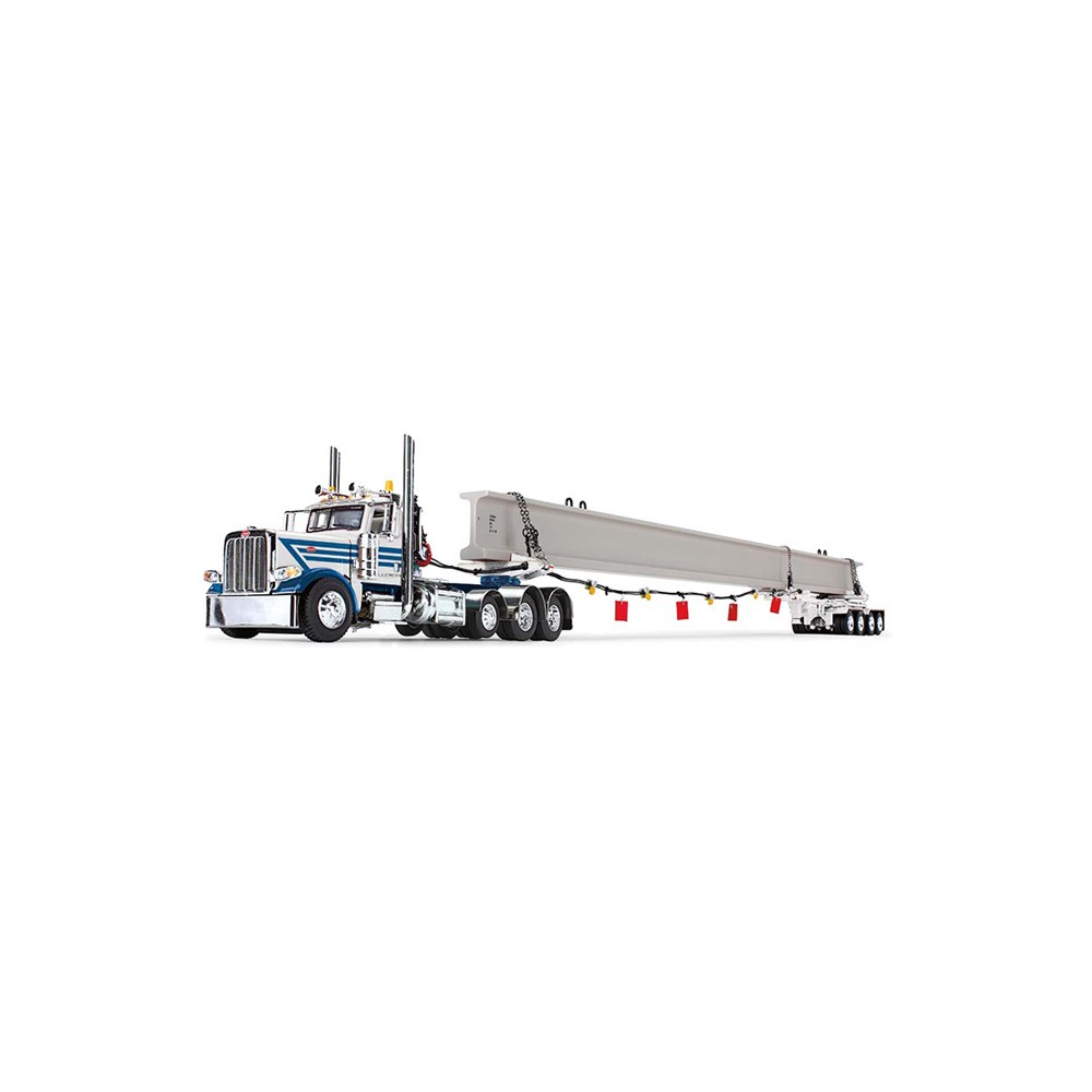 DCP by First Gear - Peterbilt Model 389 Tri-Axle Day Cab with ERMC 4-Axle Hydra-Steer Trailer