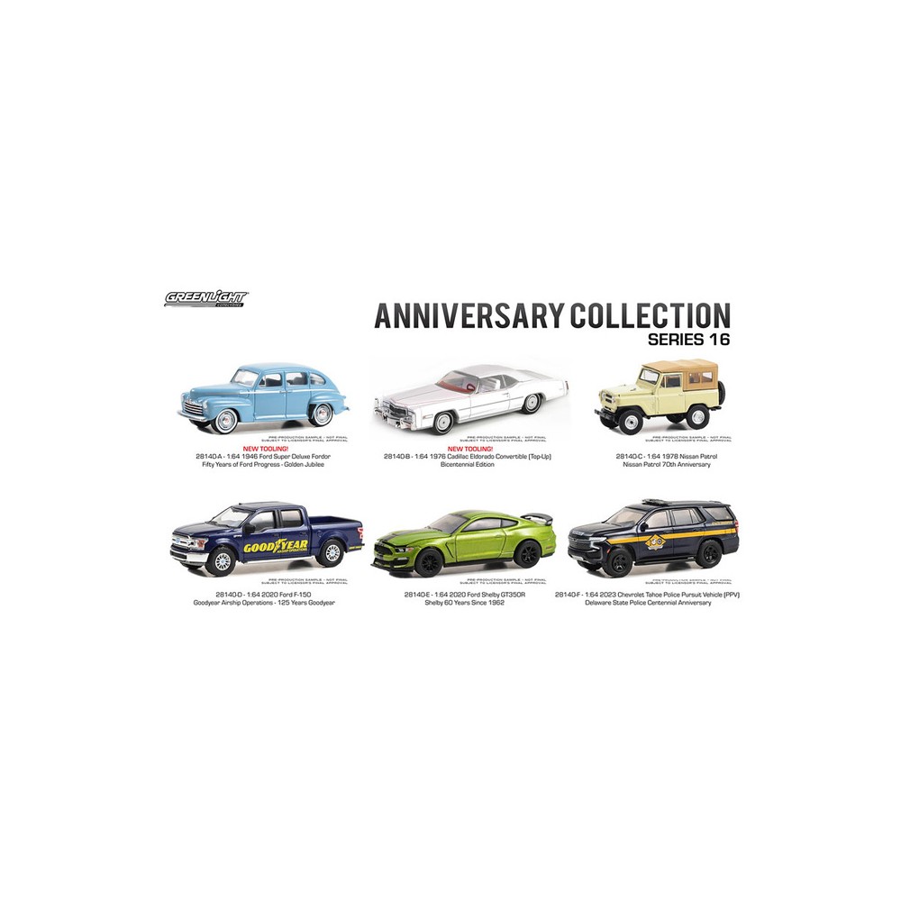 Greenlight Anniversary Collection Series 16 - Six Car Set