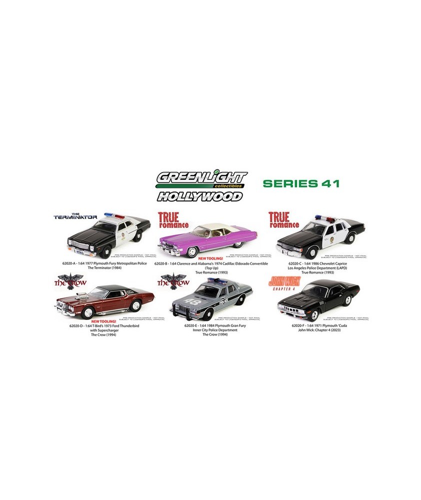 Greenlight Hollywood Series 41 - Six Car Set