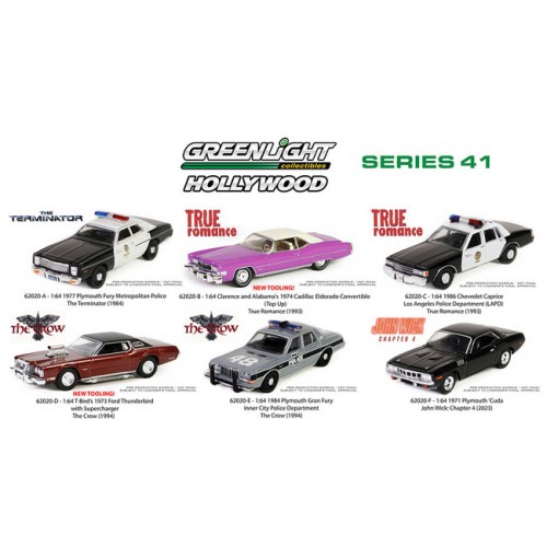 Greenlight Hollywood Series 41 - Six Car Set